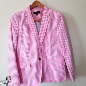 Talbot's Blazer. 12P. Pink and white gingham check.